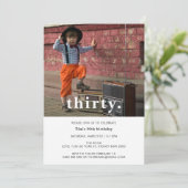 Pset 30th Birthday Foto Uitnodiging (Staand voorkant)