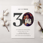 Pset 30th Birthday Foto Uitnodiging<br><div class="desc">Deze uitnodiging voor het 30ste verjaardagsfeest is perfect voor je geboortedag. Vervang de foto door een van je eigen foto's uit de kindertijd en pas de tekst aan je eigen smaak aan. Leeftijd kan worden bewerkt, anders controleert u ons collectie op andere leeftijden. De achterkant van de kaart is een...</div>