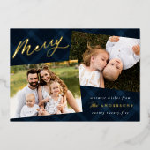 Pset 3-foto pensed Navy Folie Feestdagenkaart (Voorkant)