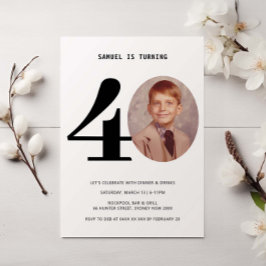  Pset 40th Birthday Foto Uitnodiging