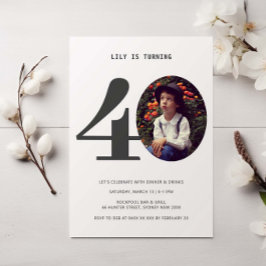 Pset 40th Birthday Foto Uitnodiging
