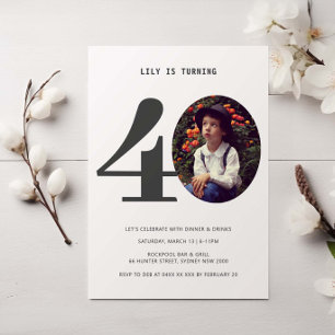 Pset 40th Birthday Foto Uitnodiging
