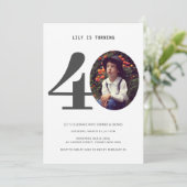  Pset 40th Birthday Foto Uitnodiging (Staand voorkant)