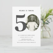  Pset 50th Birthday Foto Uitnodiging (Staand voorkant)