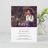  Pset 50th Birthday Foto Uitnodiging (Staand voorkant)