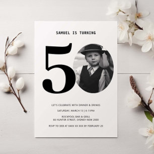 Pset 50th Birthday Foto Uitnodiging