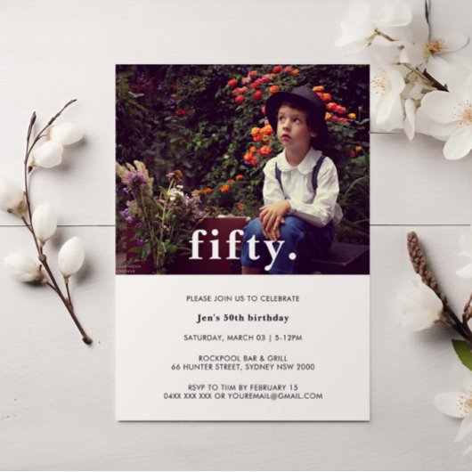  Pset 50th Birthday Foto Uitnodiging