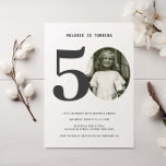 Pset 50th Birthday Foto Uitnodiging<br><div class="desc">Deze uitnodiging voor een 50e verjaardag is perfect voor je verjaardag op de achtergrond. Vervang de foto door een van je eigen foto's uit de kindertijd en pas de tekst aan je eigen smaak aan. Leeftijd kan worden bewerkt, anders controleert u ons collectie op andere leeftijden. De achterkant van de...</div>