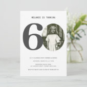 Pset 60th Birthday Foto Uitnodiging (Staand voorkant)