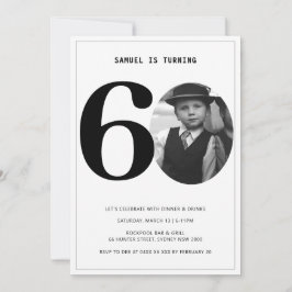  Pset 60th Birthday Foto Uitnodiging