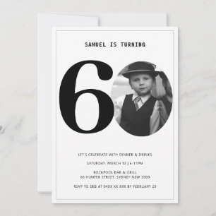  Pset 60th Birthday Foto Uitnodiging