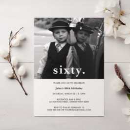  Pset 60th Birthday Foto Uitnodiging