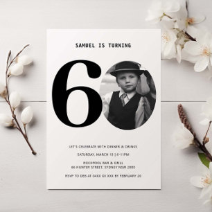 Pset 60th Birthday Foto Uitnodiging