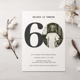 Pset 60th Birthday Foto Uitnodiging