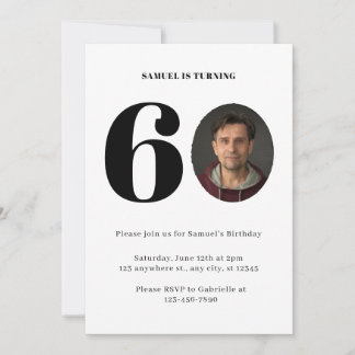 Pset 60th Birthday Foto Uitnodiging
