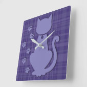 Pset-A-Puss Paars-Square wandklok (Hoek)