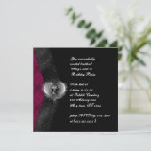 Pset and Skull Gothic Sweet 16 Birthday Invites Kaart (Staand voorkant)