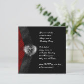 Pset and Skull Gothic Sweet 16 Birthday Invites Kaart (Staand voorkant)