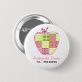 Pset Apple Kindergarten Leraar Ronde Button 5,7 Cm (Voorkant /achterkant)