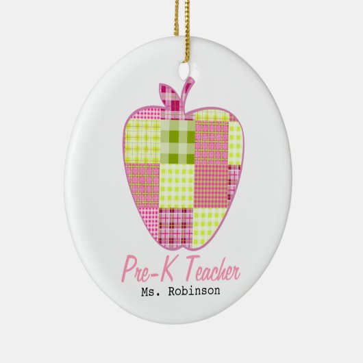 Pset Apple Pre-K leraar Keramisch Ornament (Rechts)