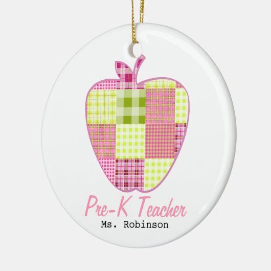 Pset Apple Pre-K leraar Keramisch Ornament (Links)