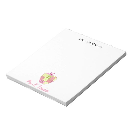 Pset Apple Pre-K Teacher Notitieblok (Linkerzijde)