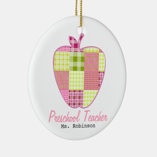 Pset Apple Preschool leraar Keramisch Ornament (Rechts)