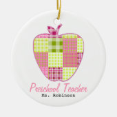 Pset Apple Preschool leraar Keramisch Ornament (Voorkant)
