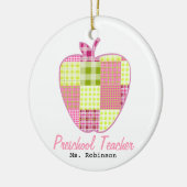 Pset Apple Preschool leraar Keramisch Ornament (Links)