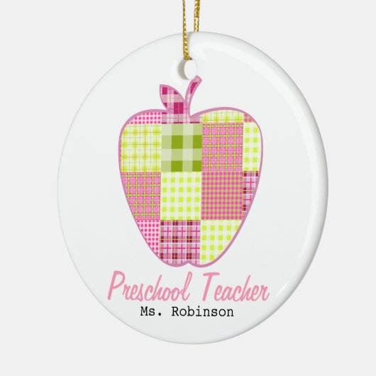 Pset Apple Preschool leraar Keramisch Ornament (Links)