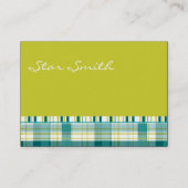 Pset Aqua Blue en Limoen met stripes Visitekaartje (Achterkant)