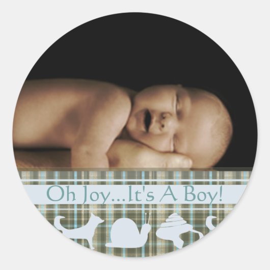 Pset Baby Boy Foto Stickers (Voorkant)