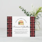 Pset Baby shower BBQ Backyard Hamburger Kaart (Staand voorkant)