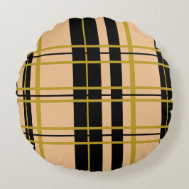 Pset Black Gold Roos Striped Body Pillow Rond Kussen