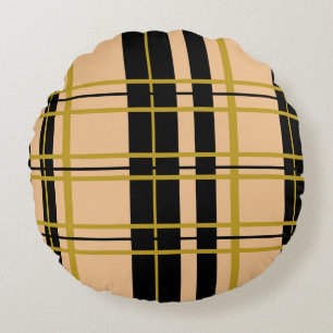 Pset Black Gold Roos Striped Body Pillow Rond Kussen
