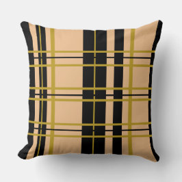 Pset Black Gold Roos Striped Kussen