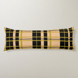 Pset Black Gold Roos Striped Lichaamskussen