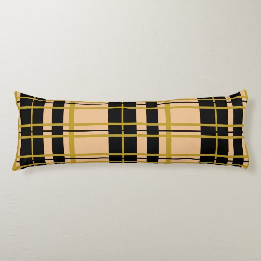 Pset Black Gold Roos Striped Lichaamskussen (Voorkant)