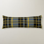 Pset Black Grey Gold Striped Body Pillow Lichaamskussen (Voorkant)