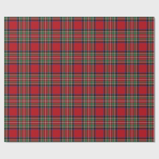 Pset Black Red Check Rustic Pattern Cadeaupapier (Vlak)