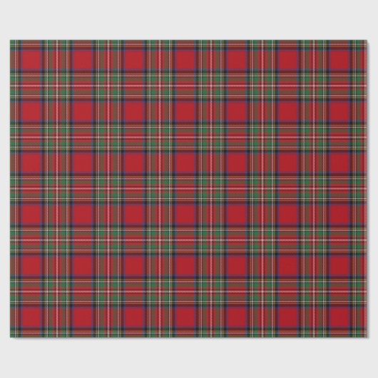 Pset Black Red Tartan Rustic Clan Stewart Cadeaupapier (Vlak)