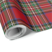 Pset Black Red Tartan Rustic Clan Stewart Cadeaupapier (Rol Hoek)