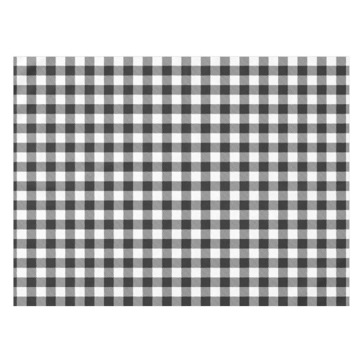 Pset Black White Gingham Checkered Rustic Tafelkleed (Voorkant (Horizontaal))