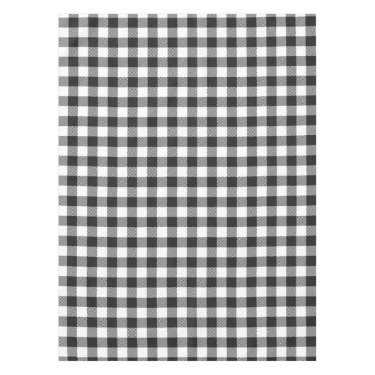 Pset Black White Gingham Checkered Rustic Tafelkleed (Voorkant)