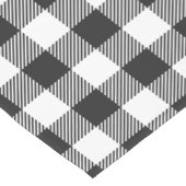 Pset Black White Gingham Rustic Korte Tafelloper (Hoek)