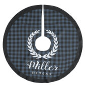 Pset Blue Holiday Name + Jaar van Kerstmis Kerstboom Rok (Voorkant)