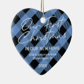 Pset Blue New Home Eerste Kerstmis Keramisch Ornament (Rechts)