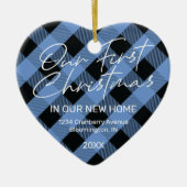 Pset Blue New Home Eerste Kerstmis Keramisch Ornament (Voorkant)