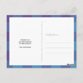 Pset Blue Paars 3 Photo Collage Kerstmis Briefkaart (Achterkant)