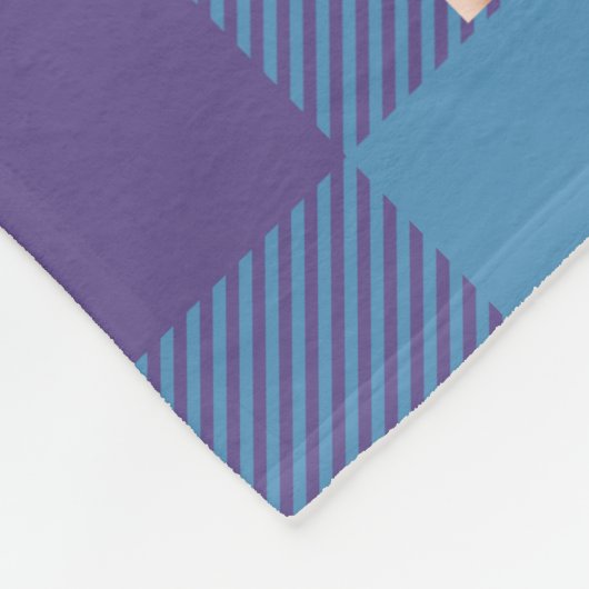 Pset Blue Paars Cool Monogram 8 Foto Fleece Deken (Hoek)